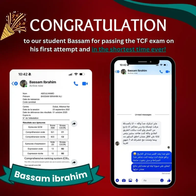 Student TCF Canada result