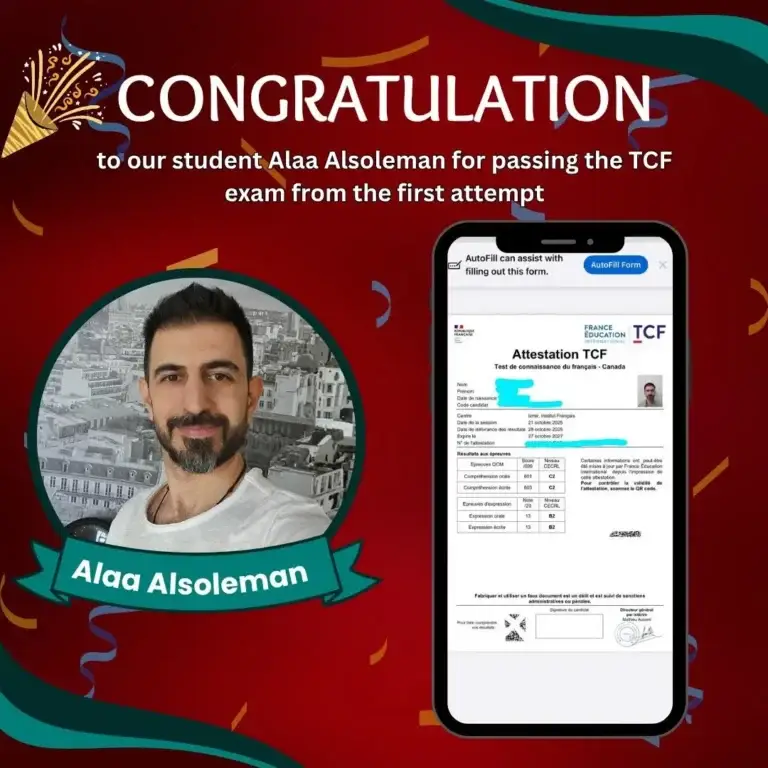 Student TCF Canada result