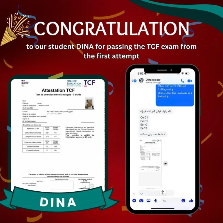 Student TCF Canada result